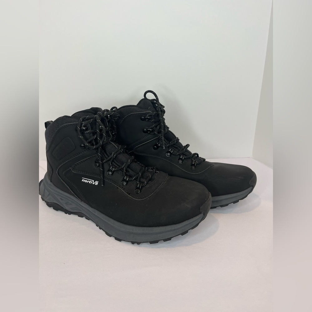 Nortiv 8 Men's Hiking Trail Boots Like New Size 13 Lace up Gray Black